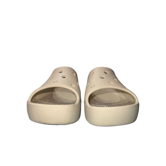 Crocs Classic Platform Slide Bone Beige Women Casual Sandals Slippers 208180-2Y2 - Picture 3 of 10